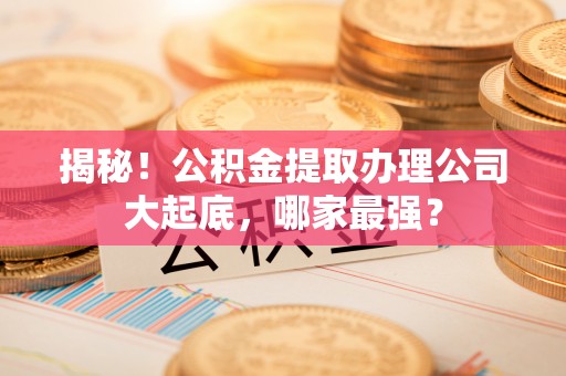 琅琊揭秘！公积金提取办理公司大起底，哪家最强？