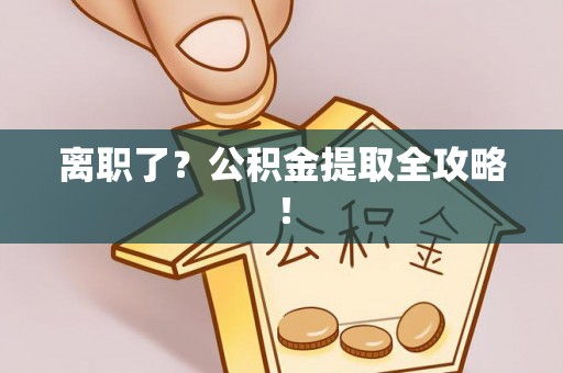 琅琊离职了？公积金提取全攻略！